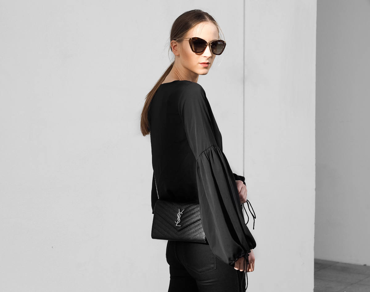 All black outfit Saint Laurent Black Crossbody Bag