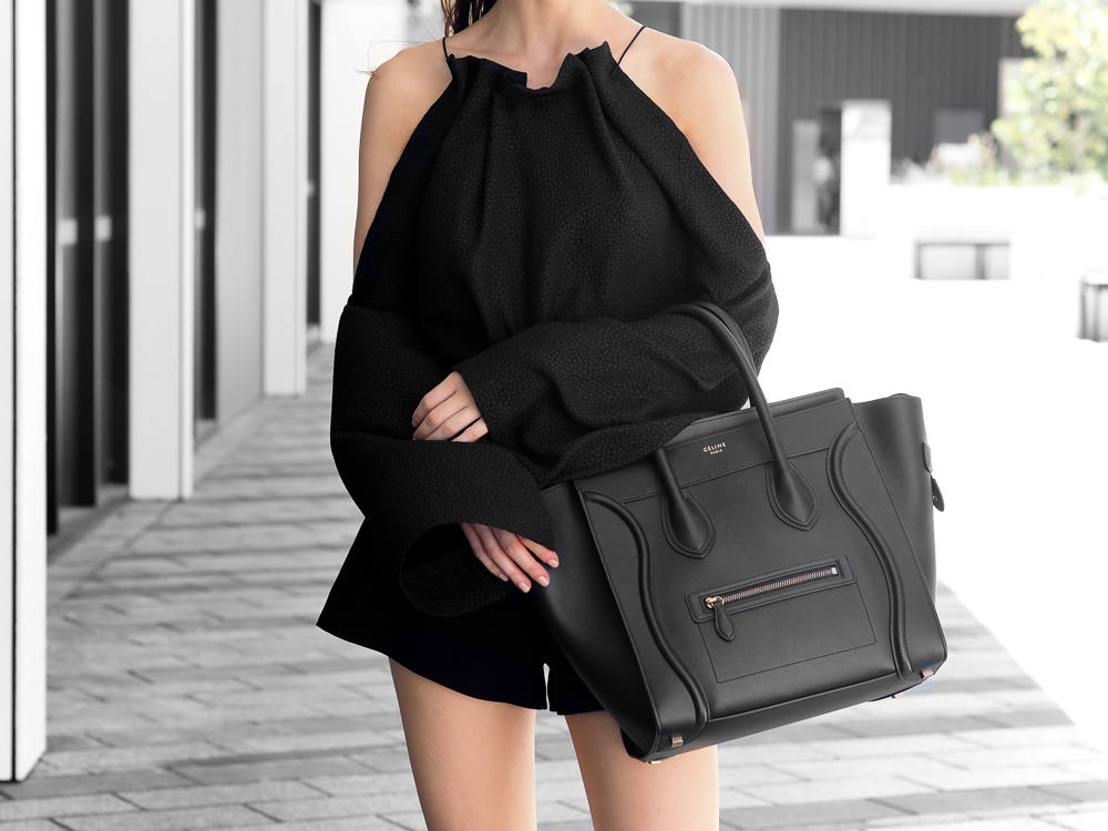 Celine Mini Luggage Bag Black Outfit Fashion Blogger
