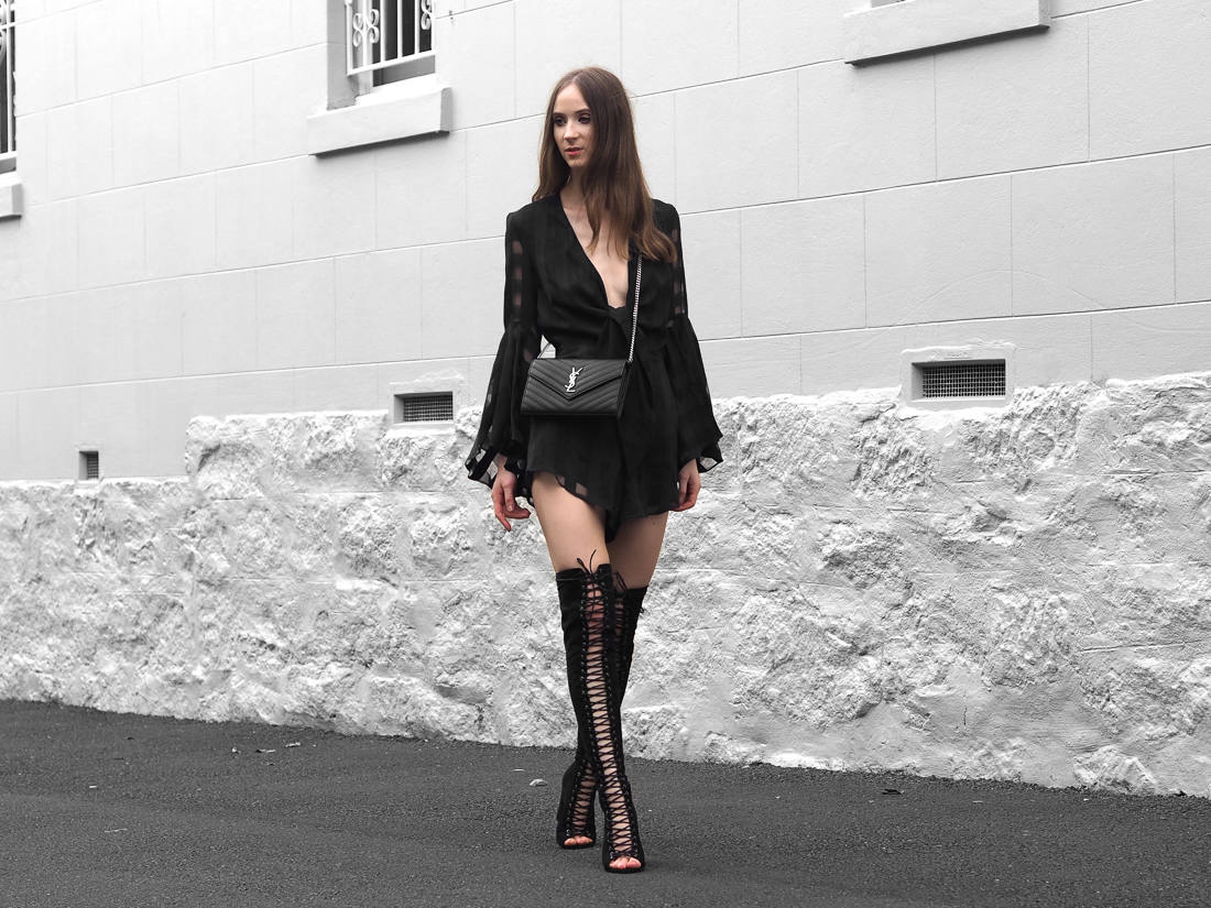 Shona Joy Perseus Playsuit Billini Bardot Boots From Luxe With Love 