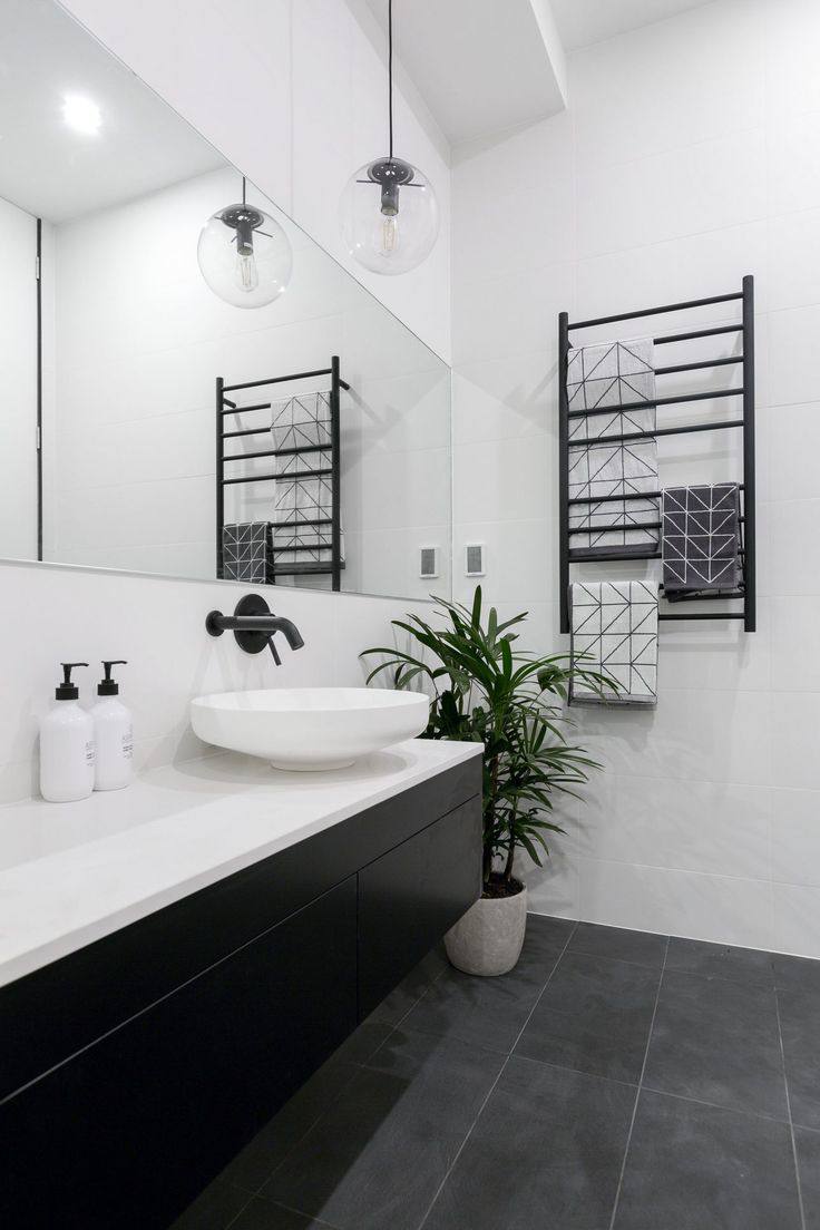 black and white minimalist bathroom