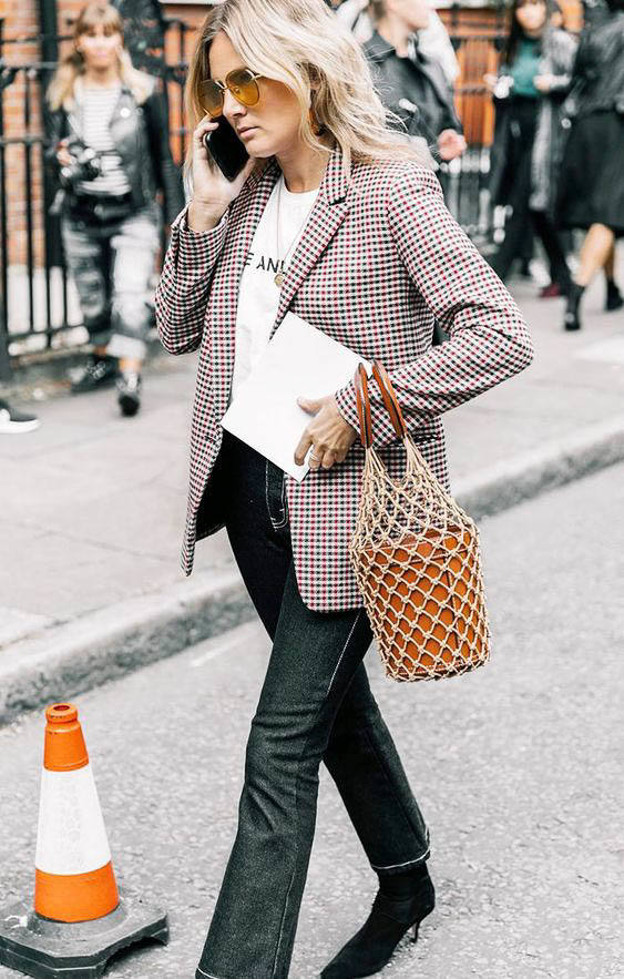 Checkered oversized store blazer