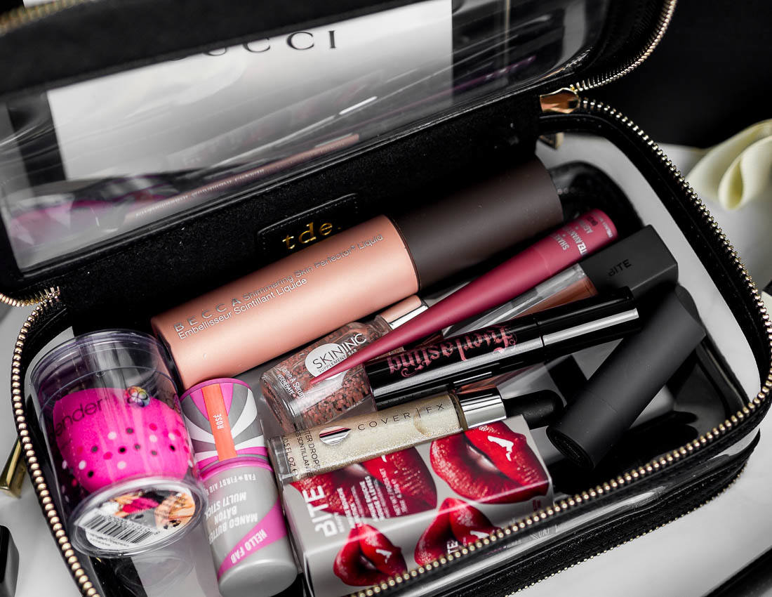 The Daily Edited Black Clear Travel Makeup Case