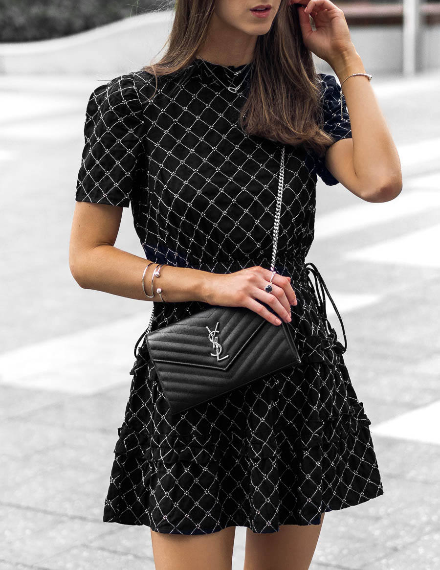 Saint Laurent Wallet on Chain Bag Outfit Street Style