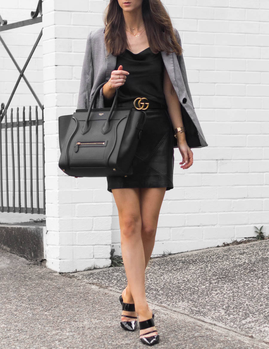 Celine Mini Luggage Gucci Belt Outfit Street Style