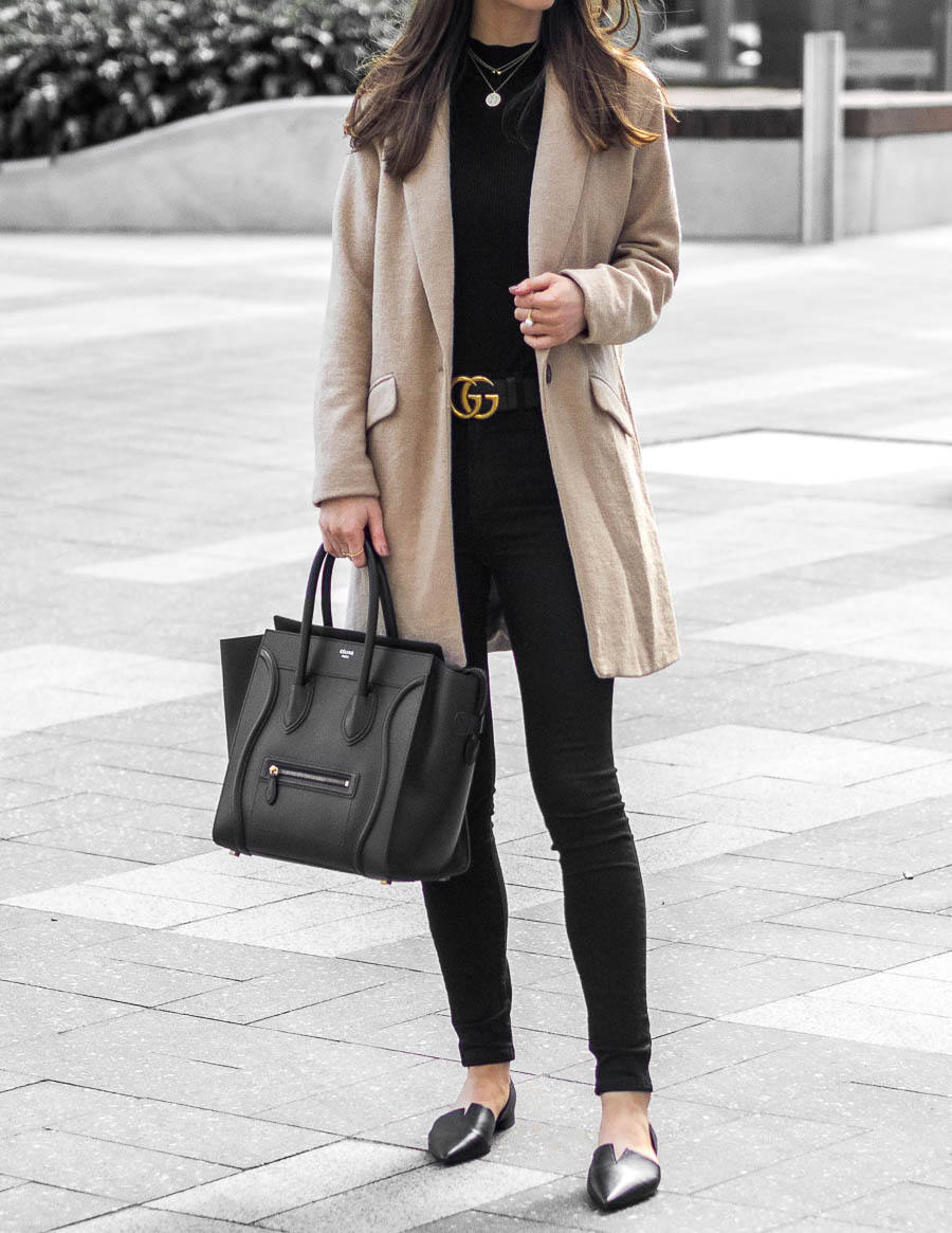 Celine Mini Luggage Black Bag Outfit Street Style
