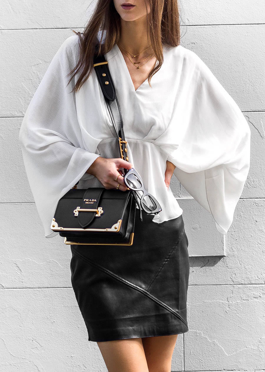 Prada Cahier Bag Black Street Style Outfit