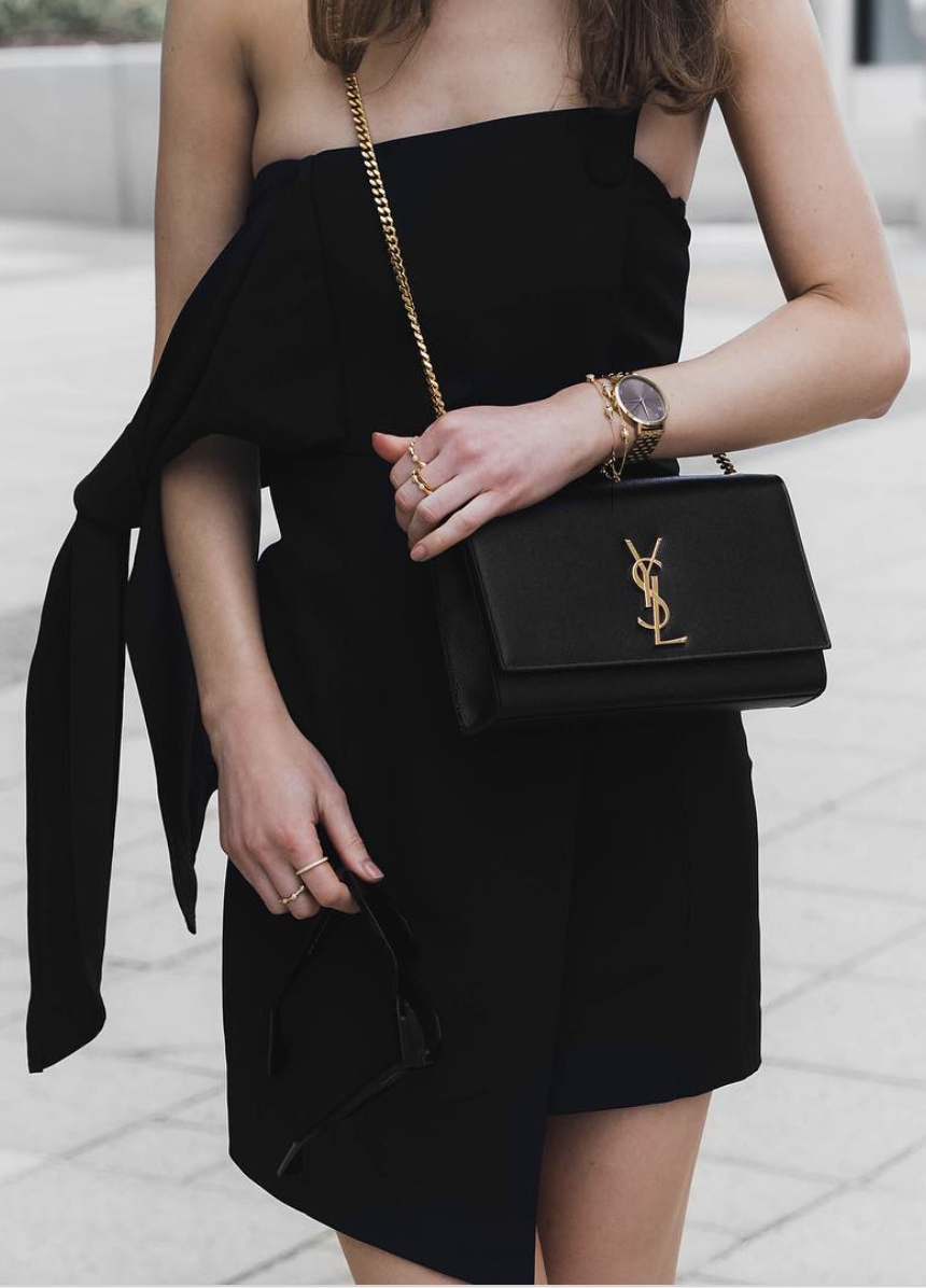 YSL Saint Laurent Kate Bag Black Outfit
