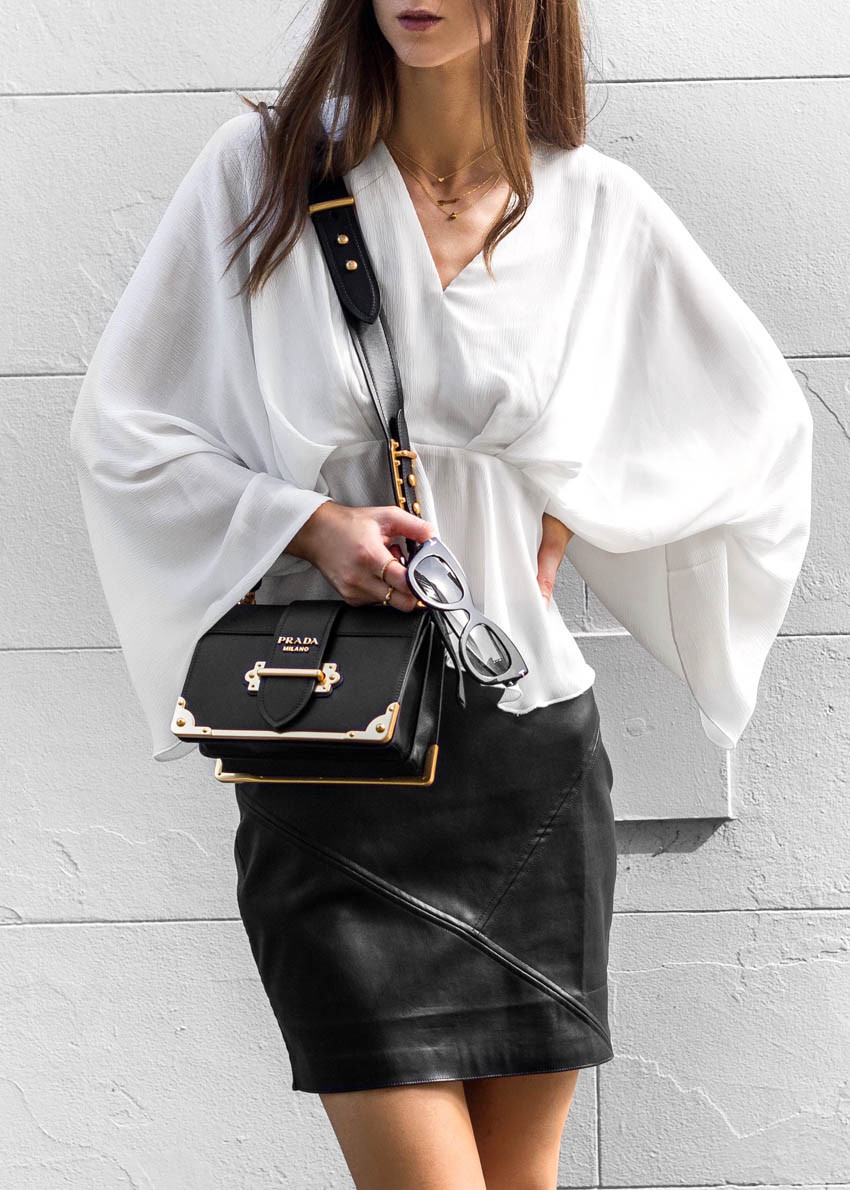 Prada Cahier Bag Black Outfit