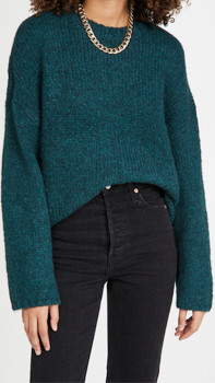 3.1 Phillip Lim Long Sleeve Alpaca Wool Crew Neck Sweater