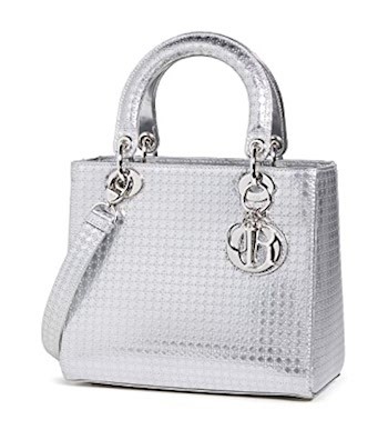 Lady Dior Cannage Silver 2way Handbag