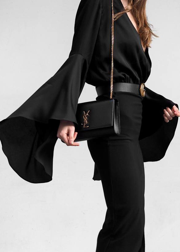SAINT LAURENT Kate textured-leather belt bag